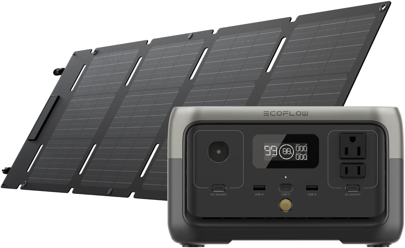 Akujaam ja päikesepaneel looduses